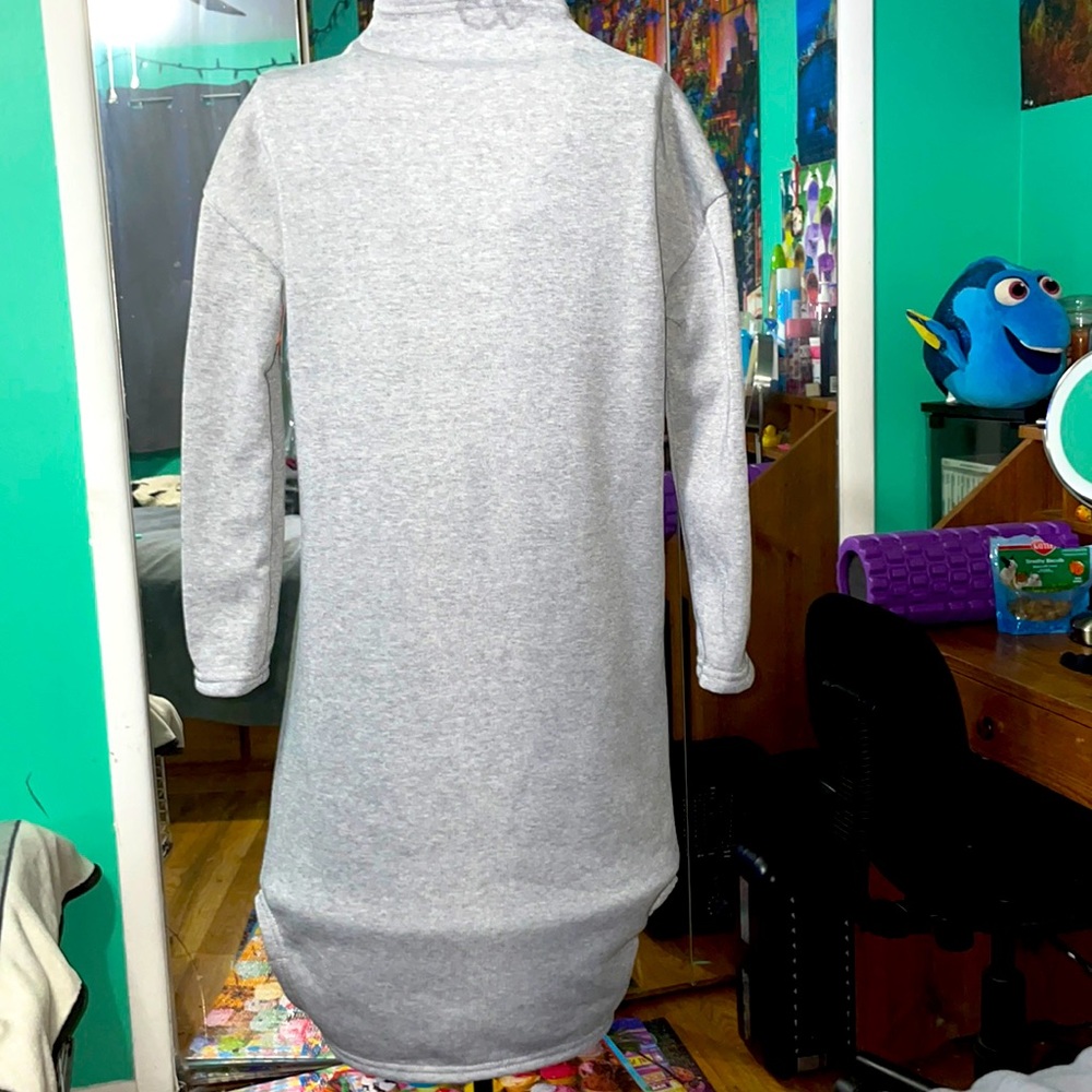 Grey dress.